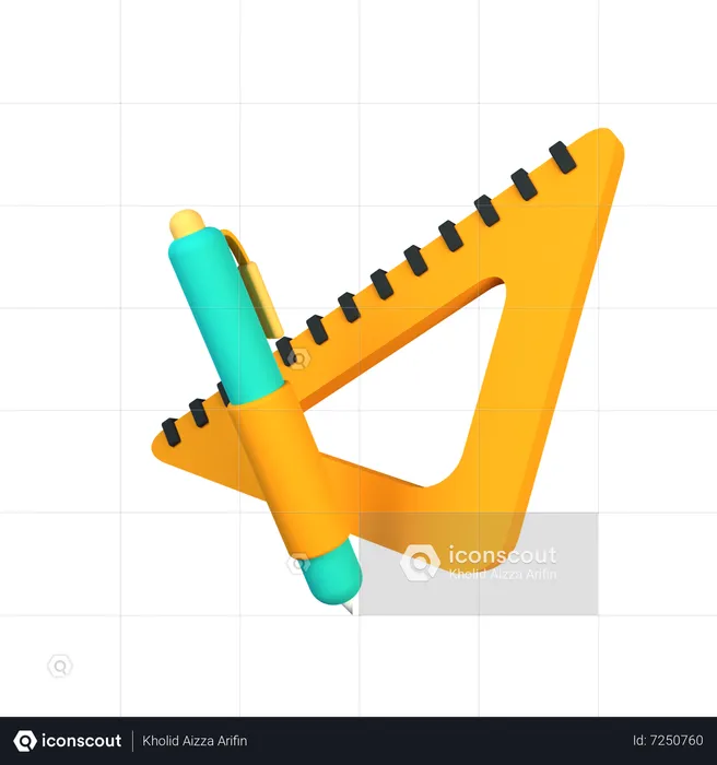 Pen And Ruler  3D Icon