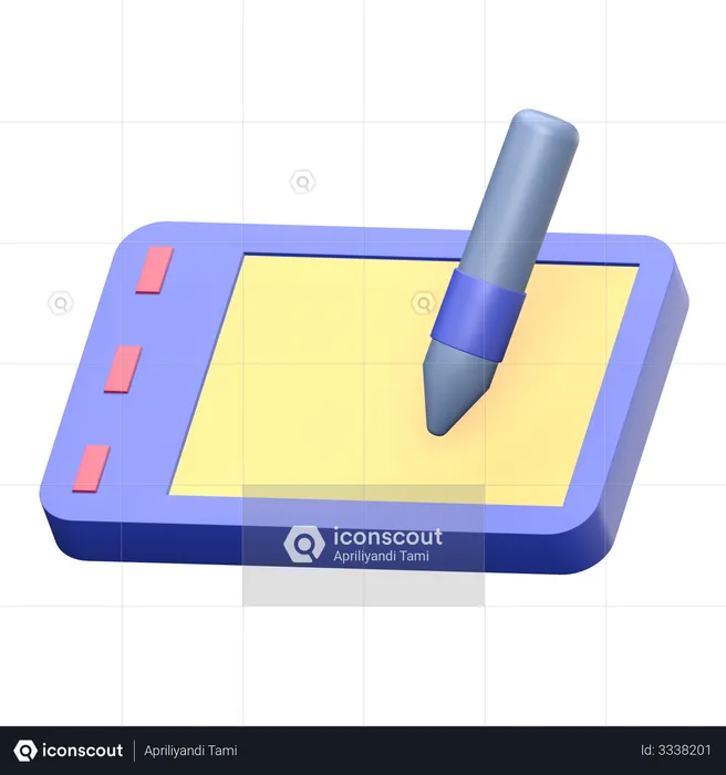 Pen tablet  3D Illustration