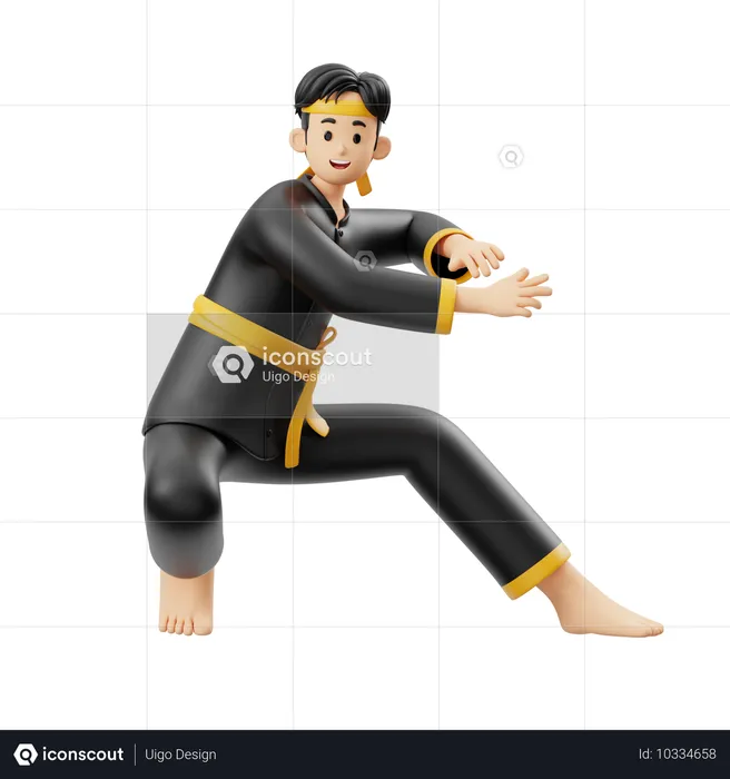 Pencak Silat Pounce Style  3D Illustration