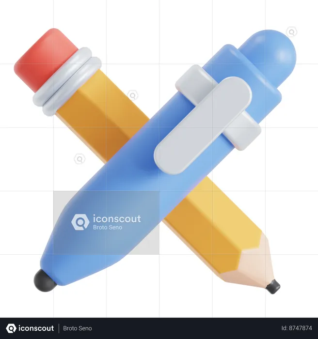 Pencil and pen  3D Icon