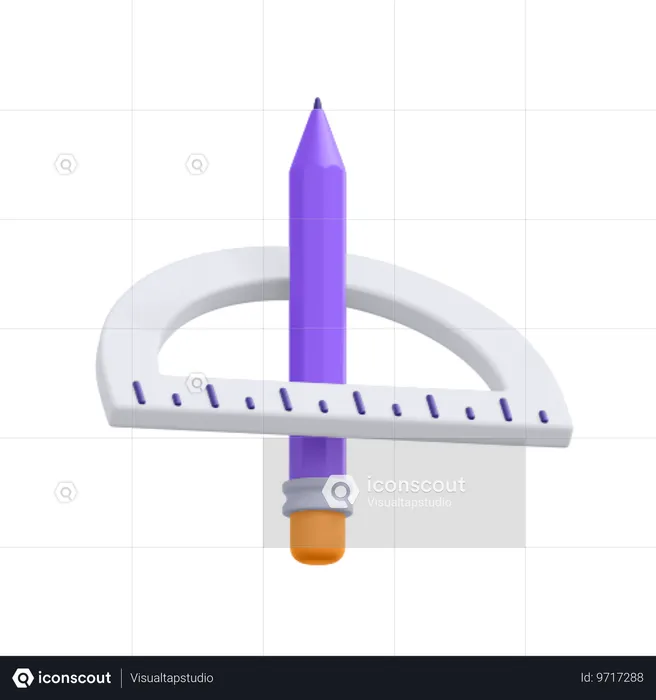 Pencil And Ruler  3D Icon