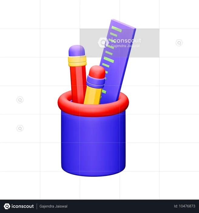 Pencil and Ruler  3D Icon