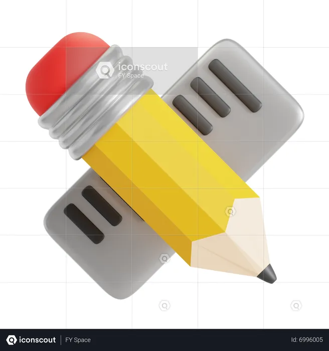 Pencil And Ruler  3D Icon