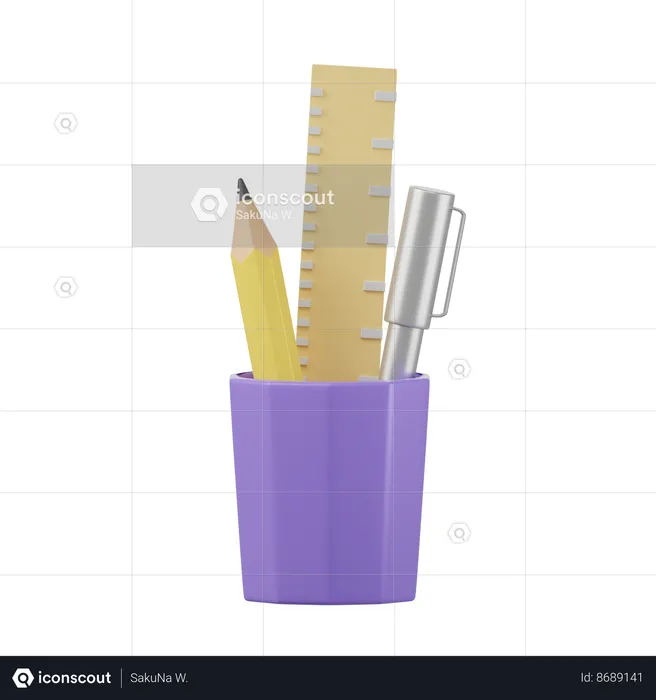 Pencil Case  3D Icon