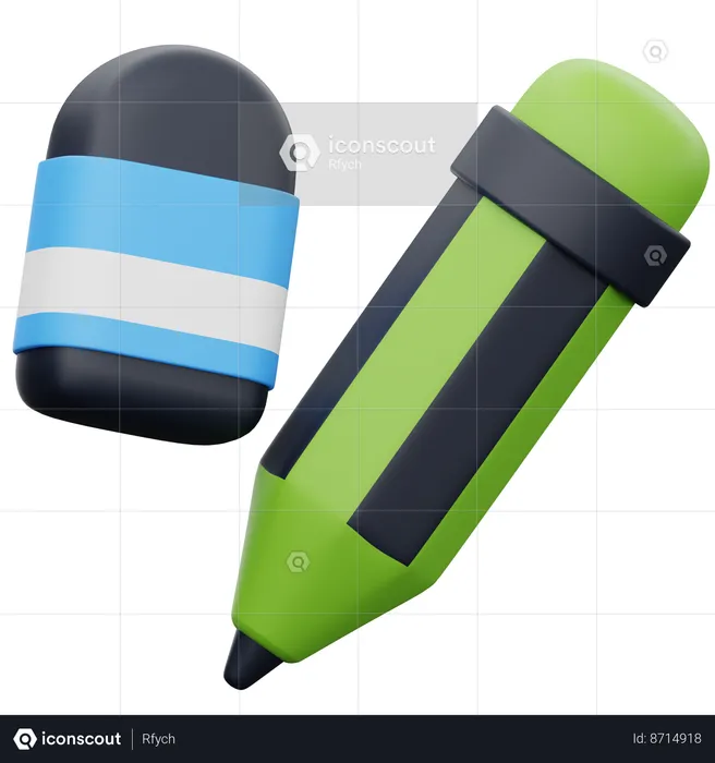 Pencil Eraser  3D Icon