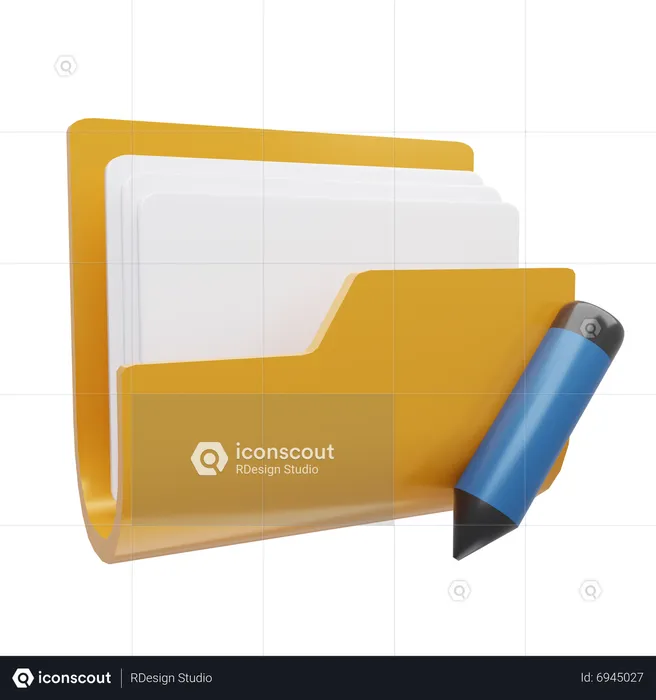Pencil Folder  3D Icon