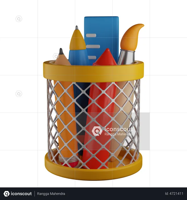 Pencil Rack  3D Illustration