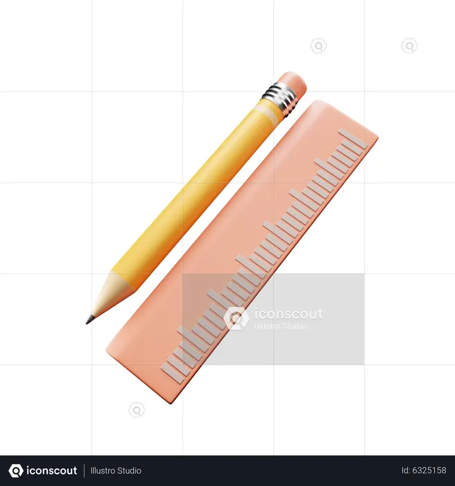 Pencil & Ruler  3D Icon