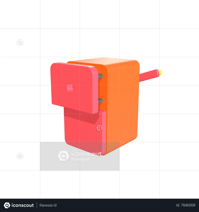 연필 깎기  3D Icon