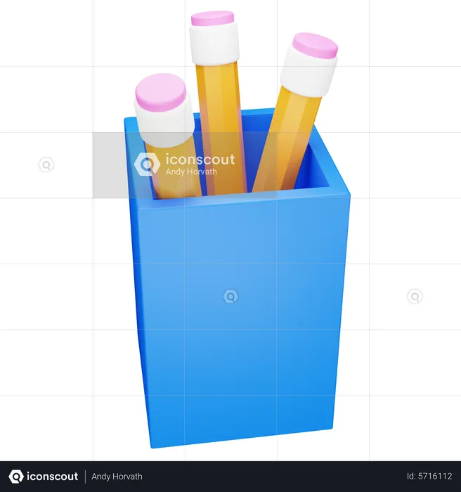 Pencils Case  3D Icon