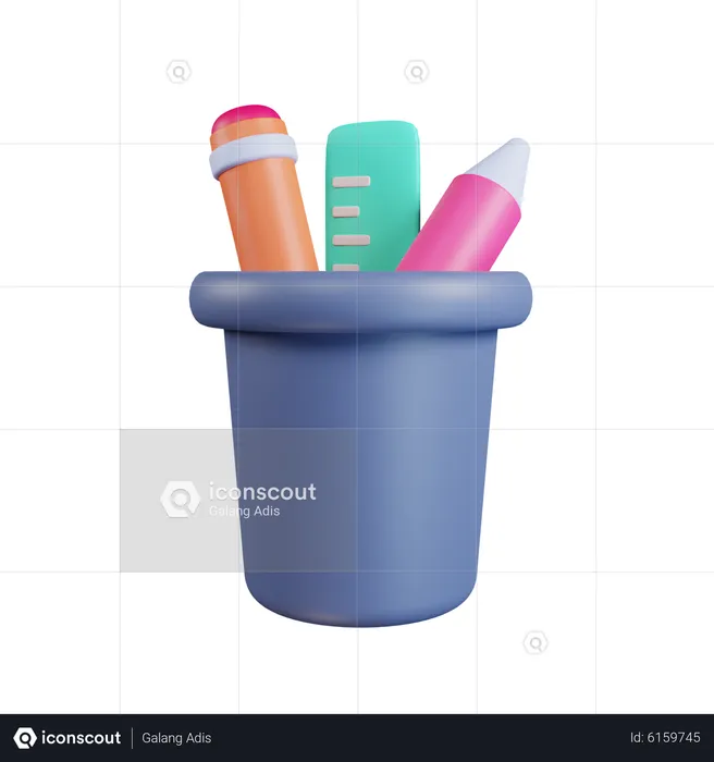 Pencils Holder  3D Icon