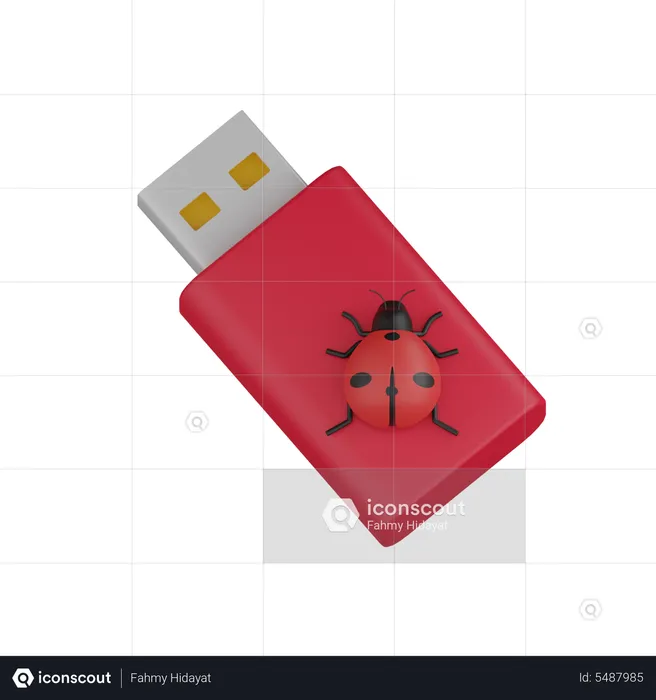 Pendrive Virus  3D Icon