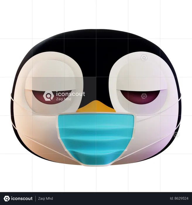 Penguin Has Flu Emoji 3D Icon