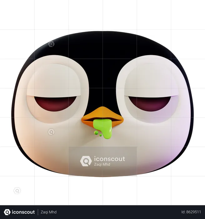 Penguin Vomiting Emoji Emoji 3D Icon