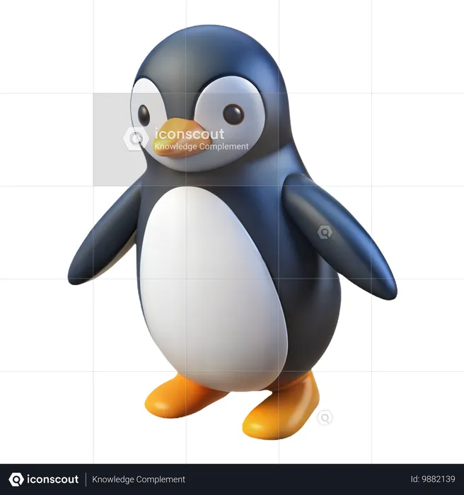 Penguin Walking  3D Icon