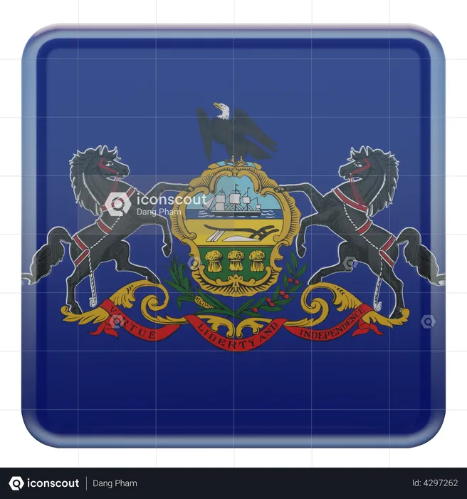 Pennsylvania Flag Flag 3D Illustration