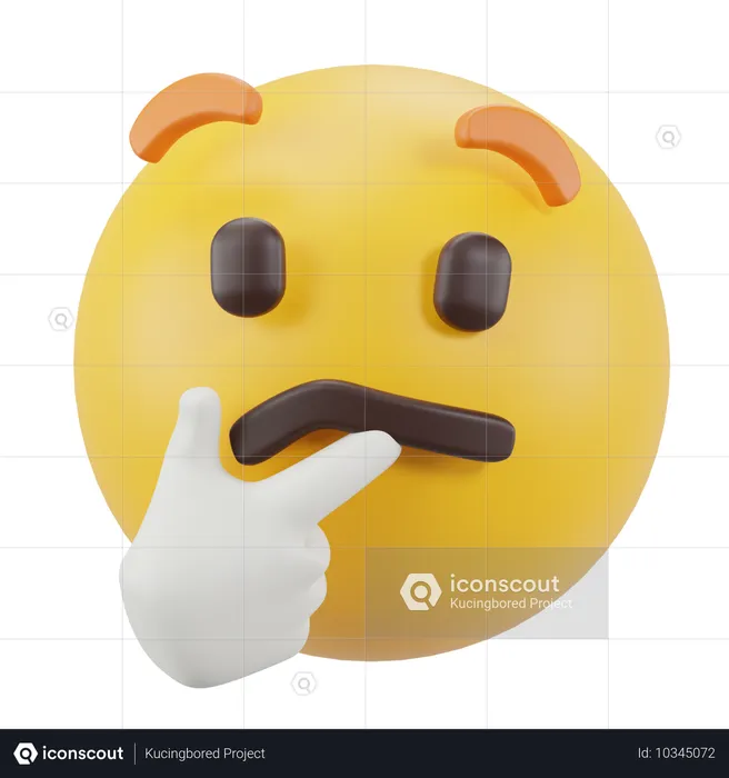 Cara pensante Emoji 3D Icon