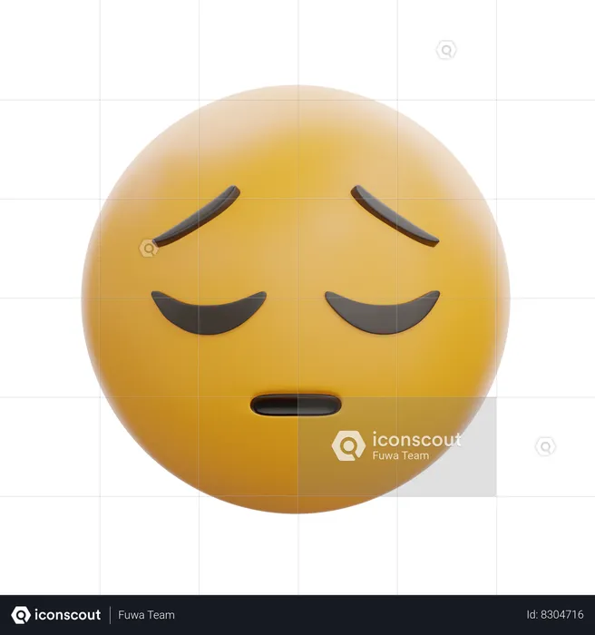 Pensive Face Emoji 3D Icon