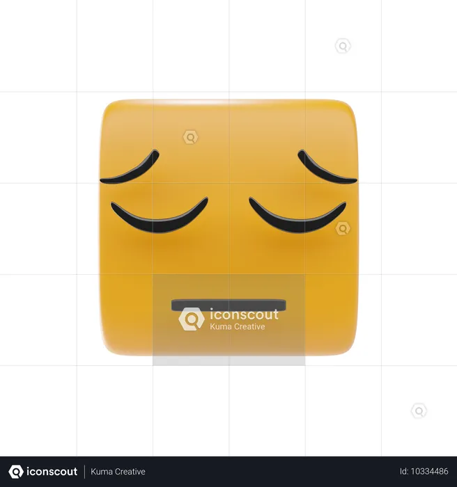 잠겨있는 얼굴 이모티콘 Emoji 3D Icon