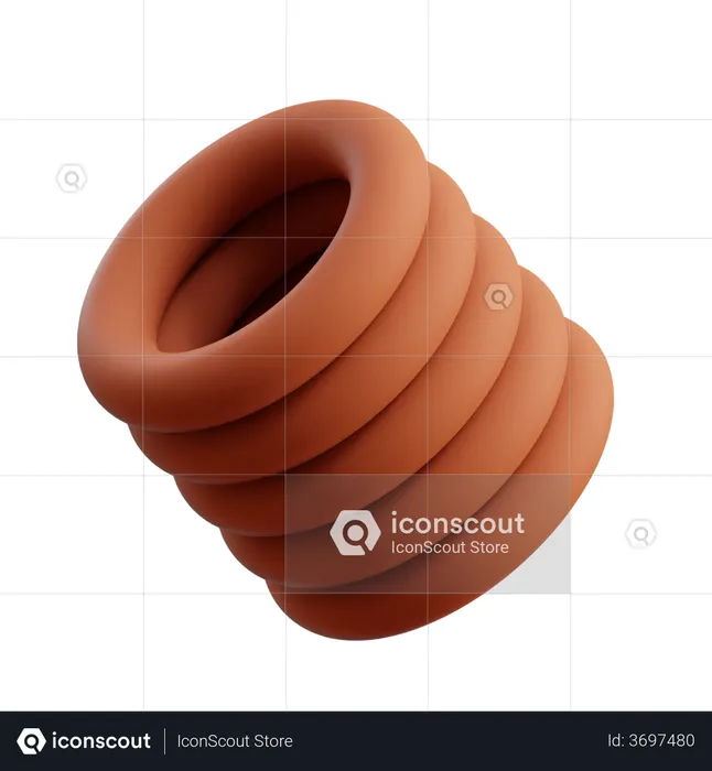 Penta Stacked Rings  3D Icon