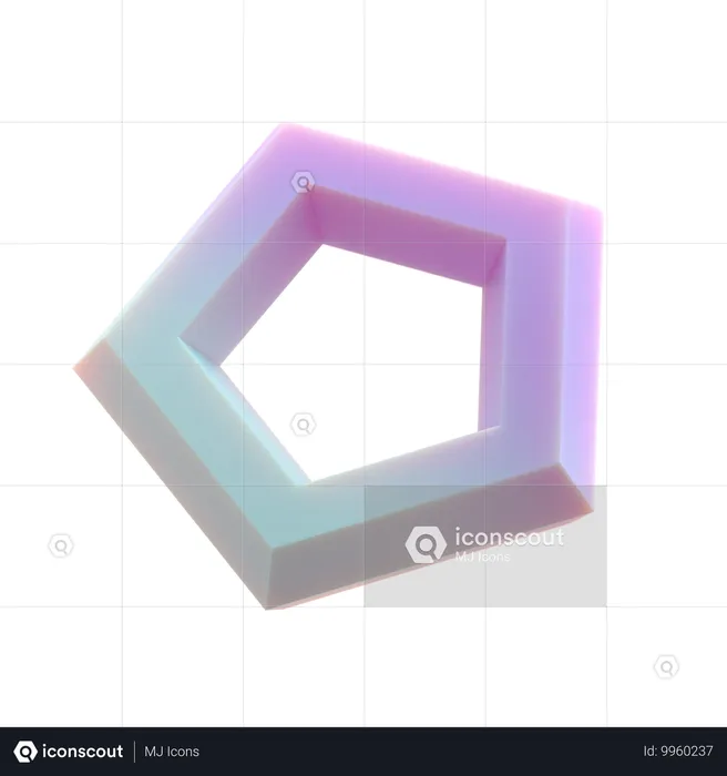 오각형 추상 모양  3D Icon