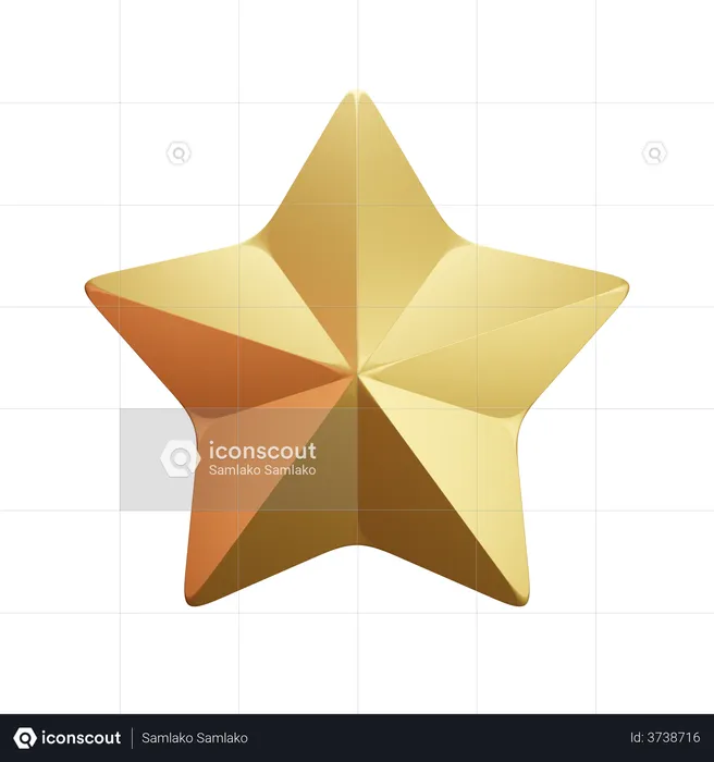 Pentagram Star  3D Illustration