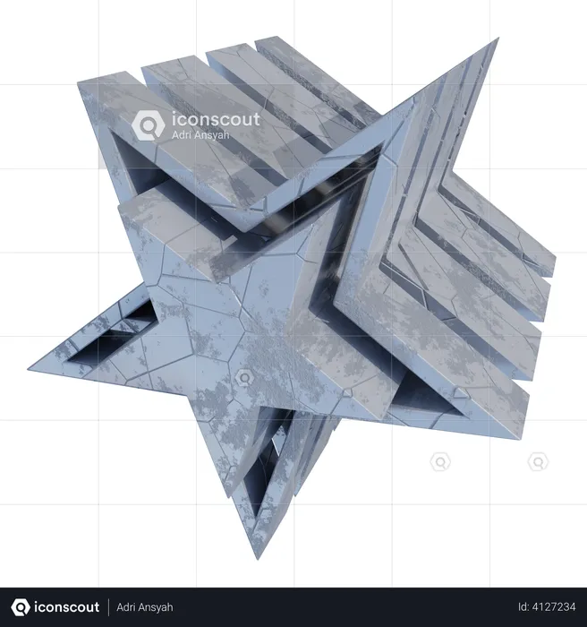 Pentagrammic Prism  3D Illustration