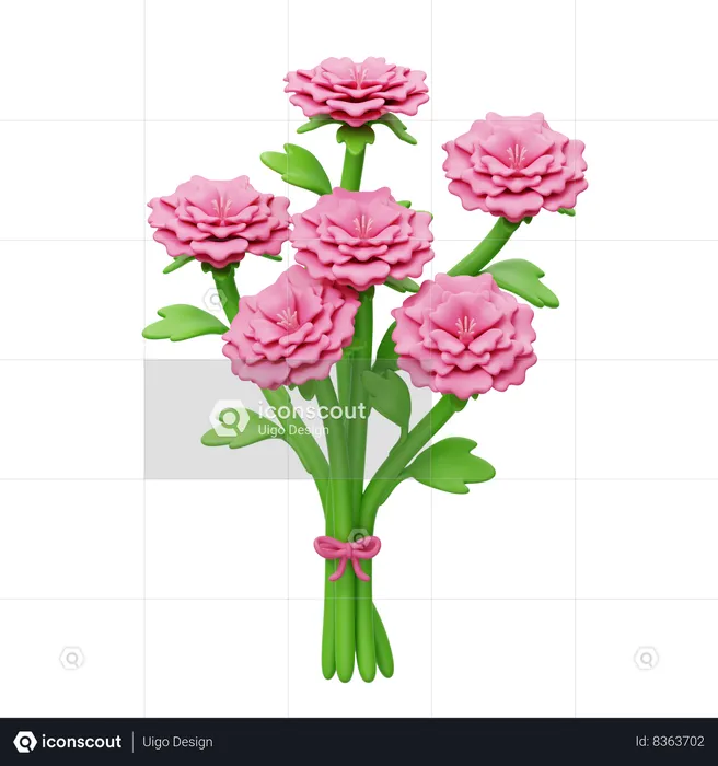 Peony Bouquet  3D Icon