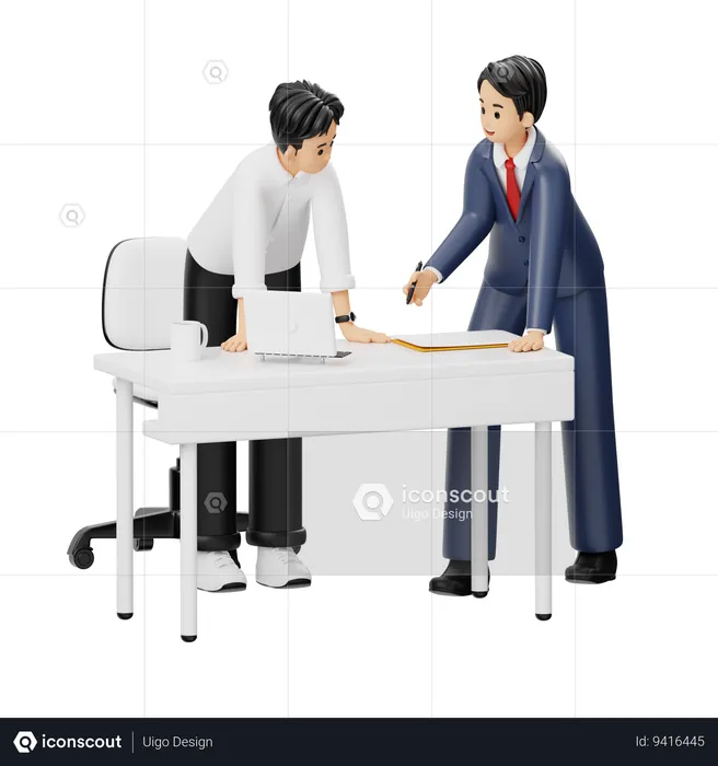 People Discussion About Business  3D Illustration