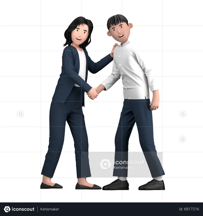 People doing Business Agreement  3D Illustration