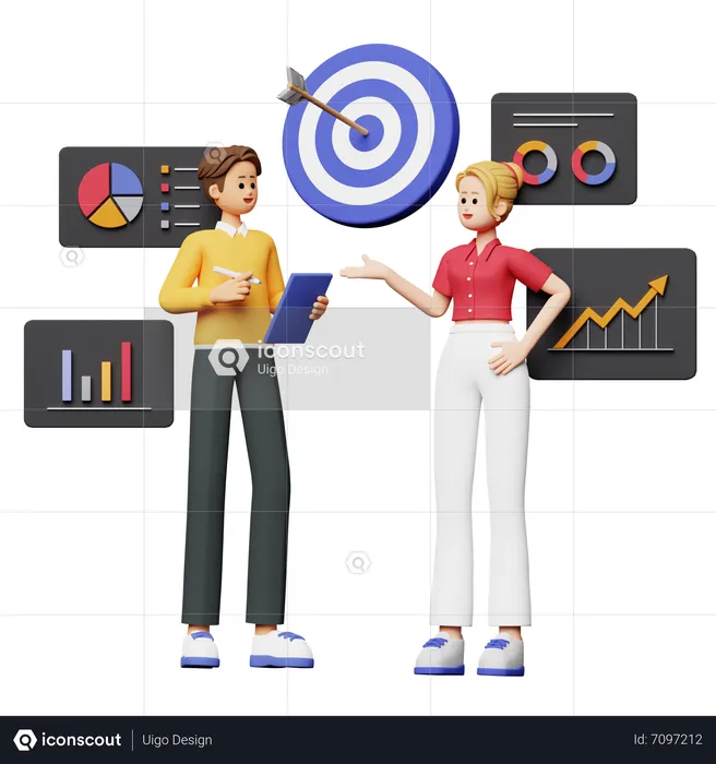 People Doing Marketing Strategy  3D Illustration