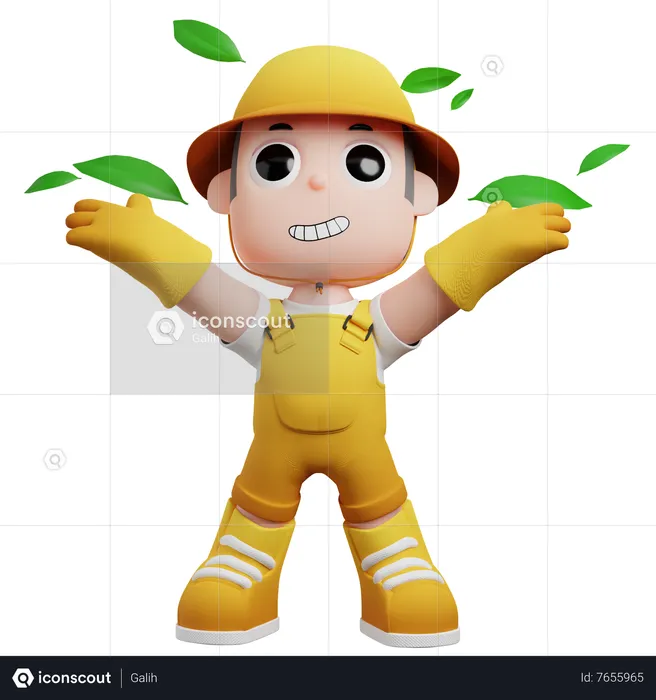 Pequeno agricultor  3D Illustration