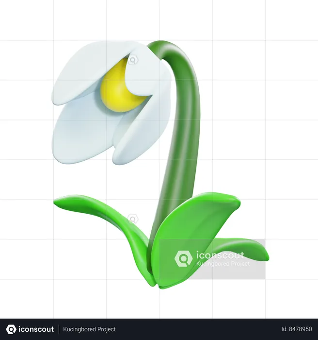 Fleur de perce-neige  3D Icon