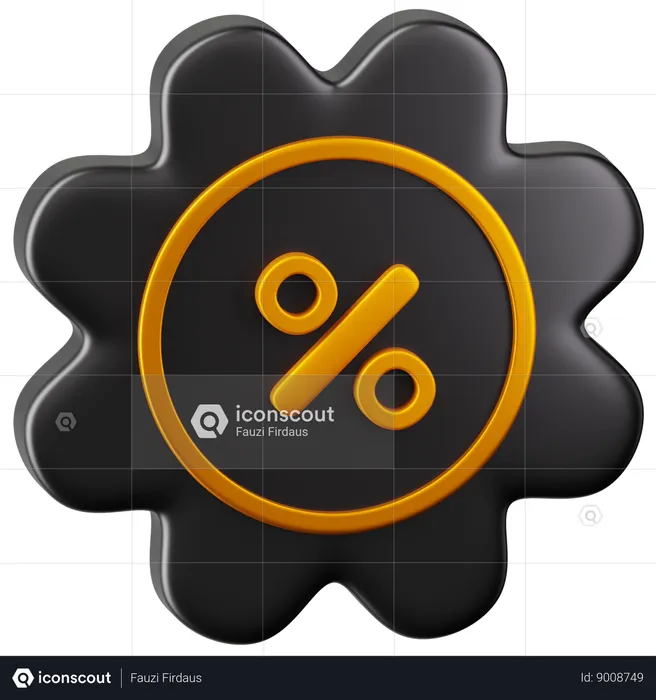 Percent Badge  3D Icon