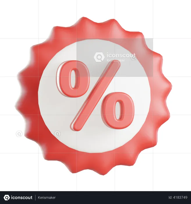 Percent badge  3D Icon