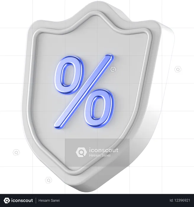 Percent Shield  3D Icon