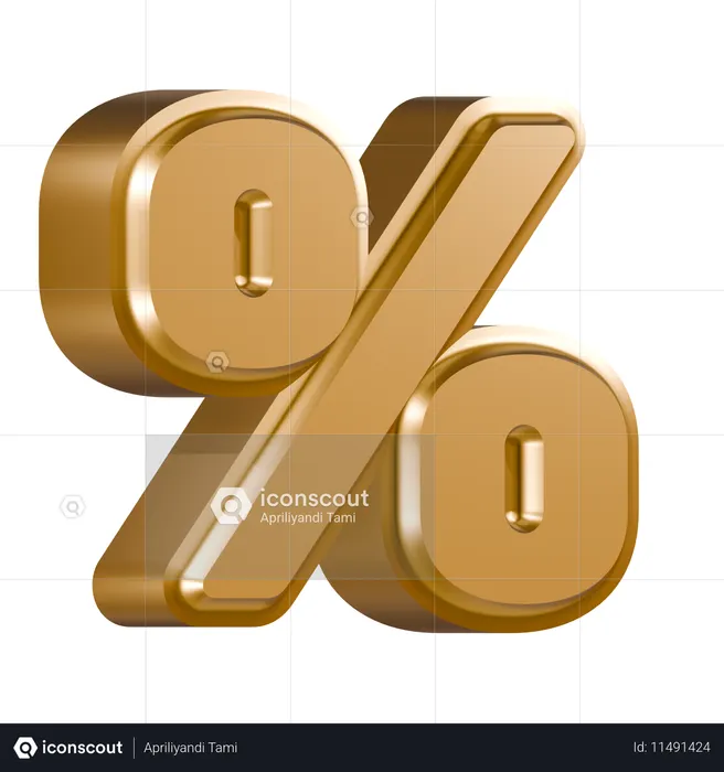 Percent Sign  3D Icon