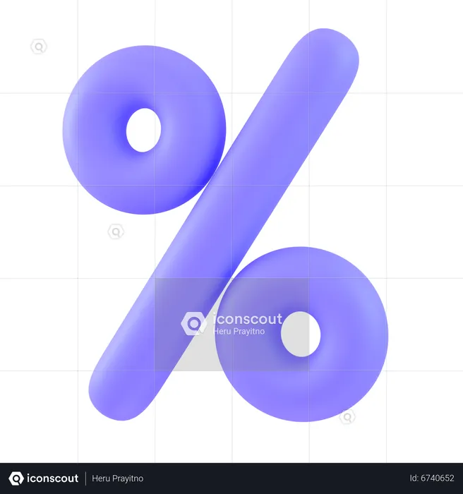 Percent Sign  3D Icon
