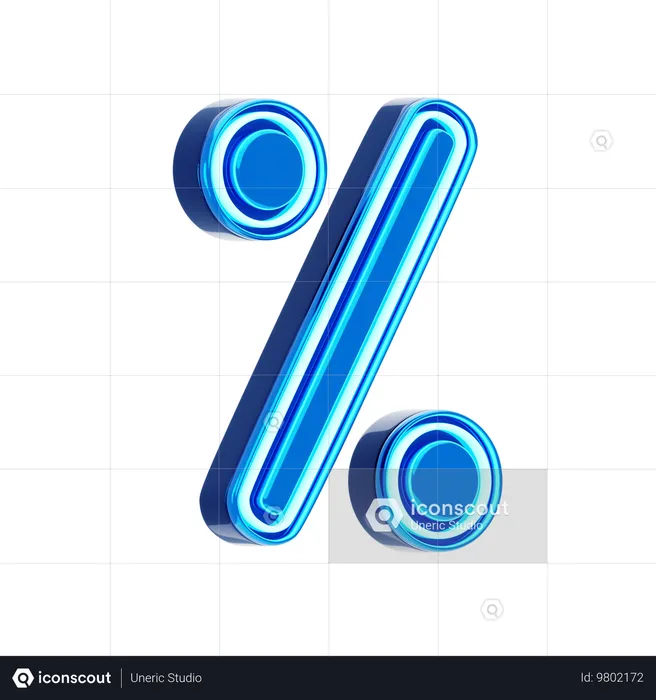 Percent Sign Letter  3D Icon