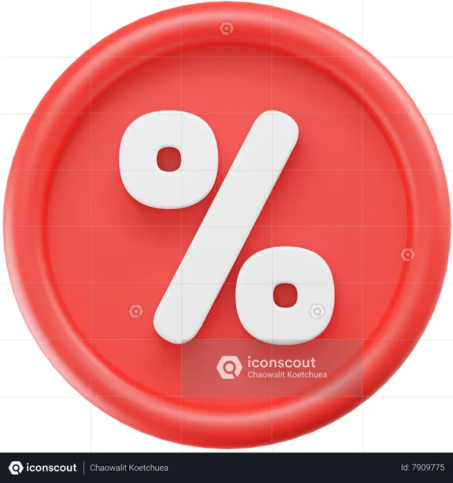 Percentage  3D Icon