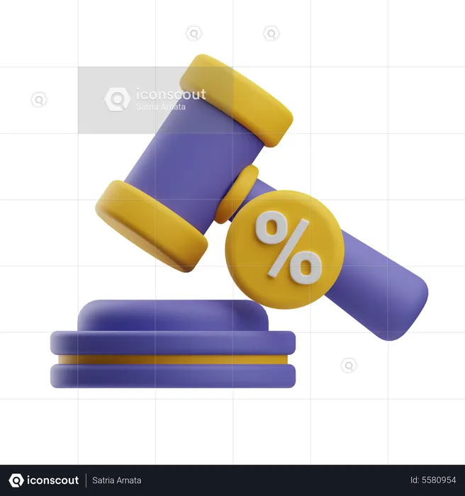 Percentage Hammer  3D Icon