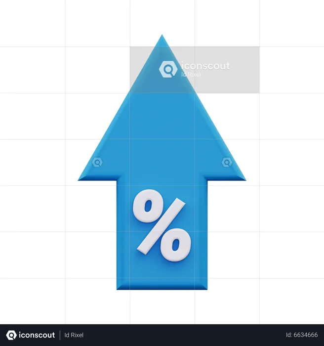 Percentage Increase  3D Icon