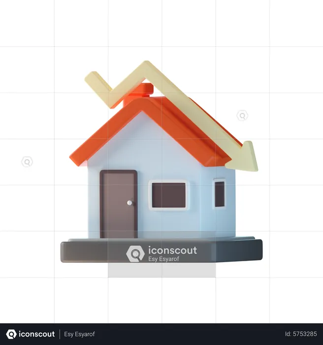 Perda de valor da casa  3D Icon