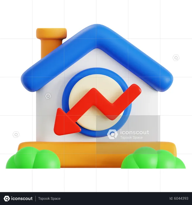 Perda de valor da casa  3D Icon