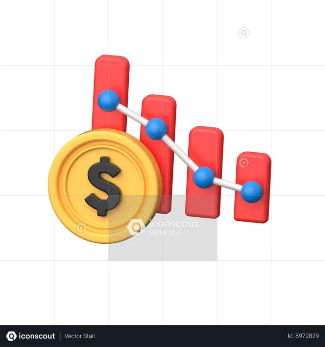 Perda financeira  3D Icon