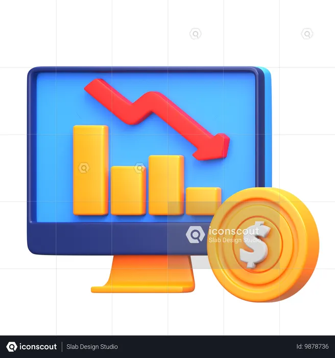 Perda financeira  3D Icon