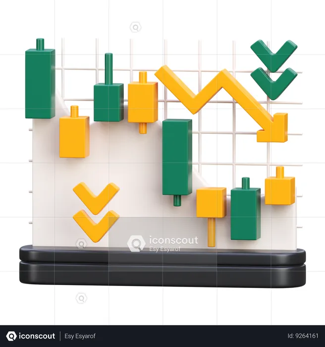 Perda do mercado de ações  3D Icon