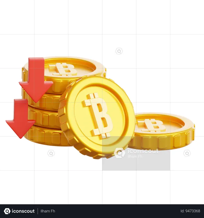 Pérdida de bitcoins  3D Icon