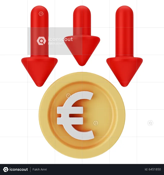 Pérdida del euro  3D Icon