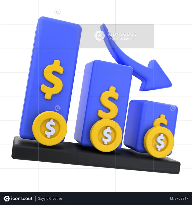 Perdidas financieras  3D Icon